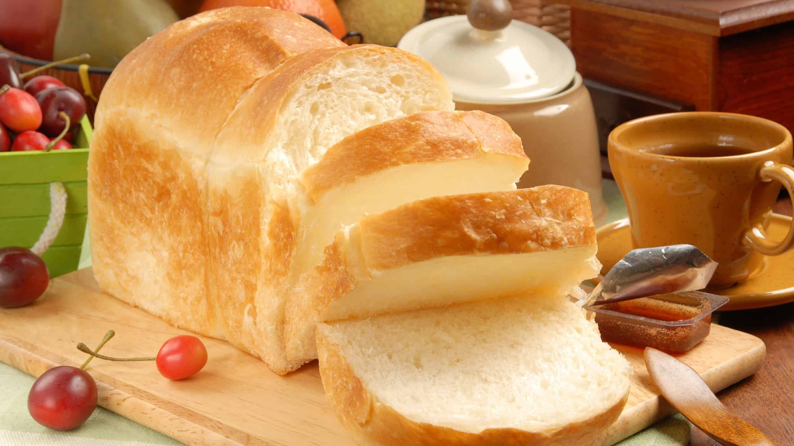 Sliced Toast Breadon on a Cutting Board