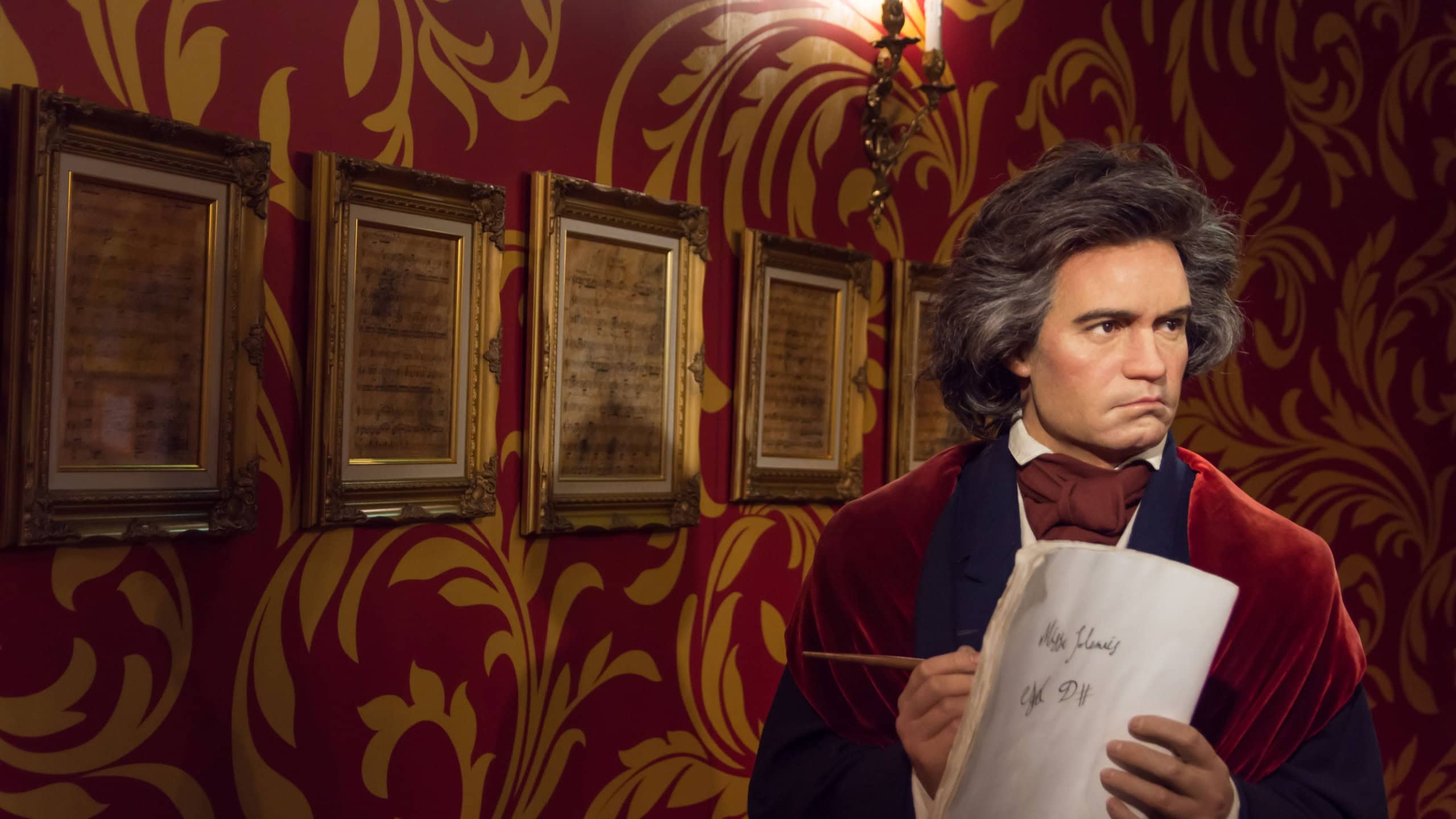 Ludwig van Beethoven wax figure display at Madame Tussauds Museum,Siam Discovery in Bangkok Thailand