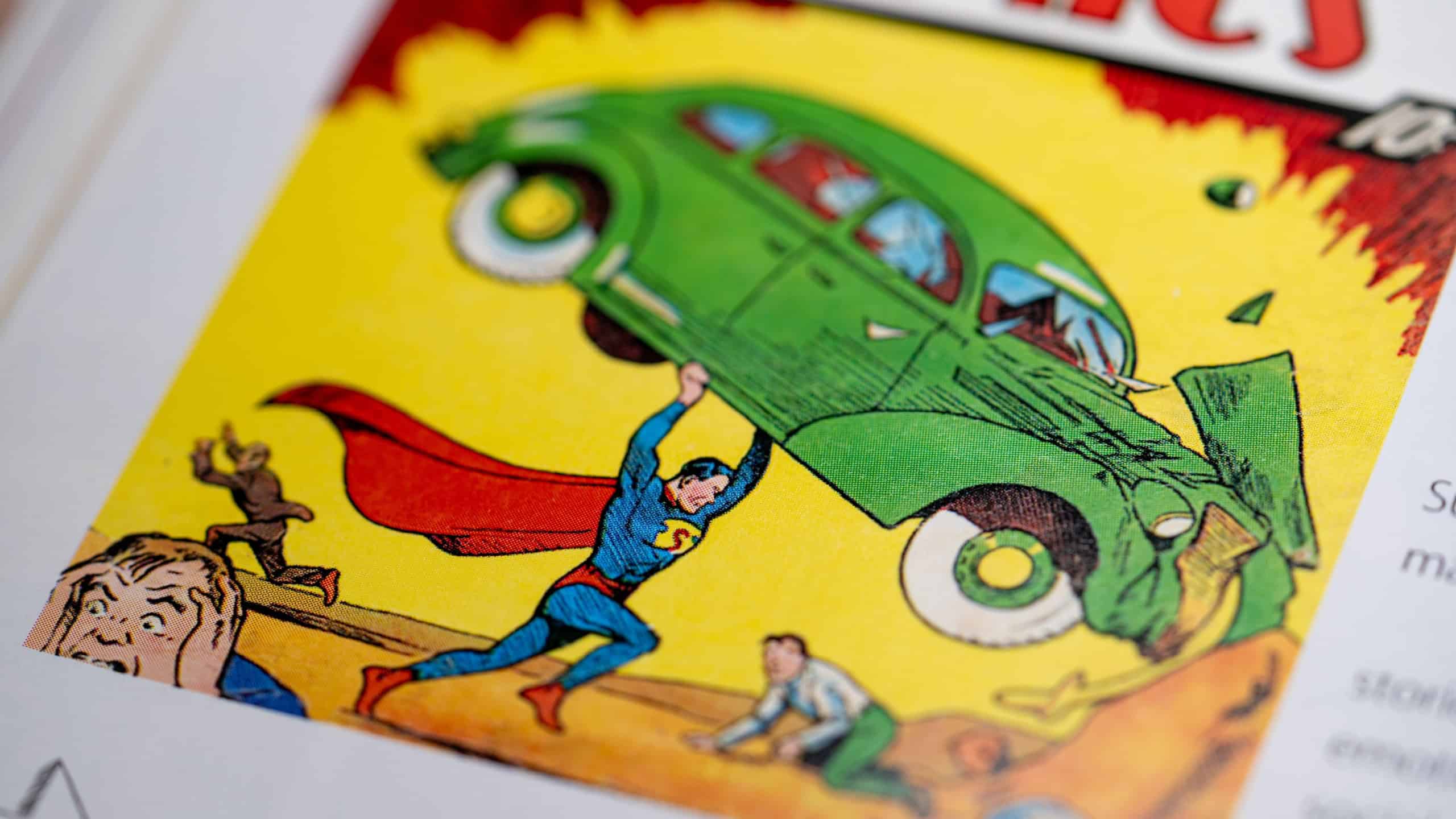 Superman from a comic book. Toronto, Canada - January 29, 2025.