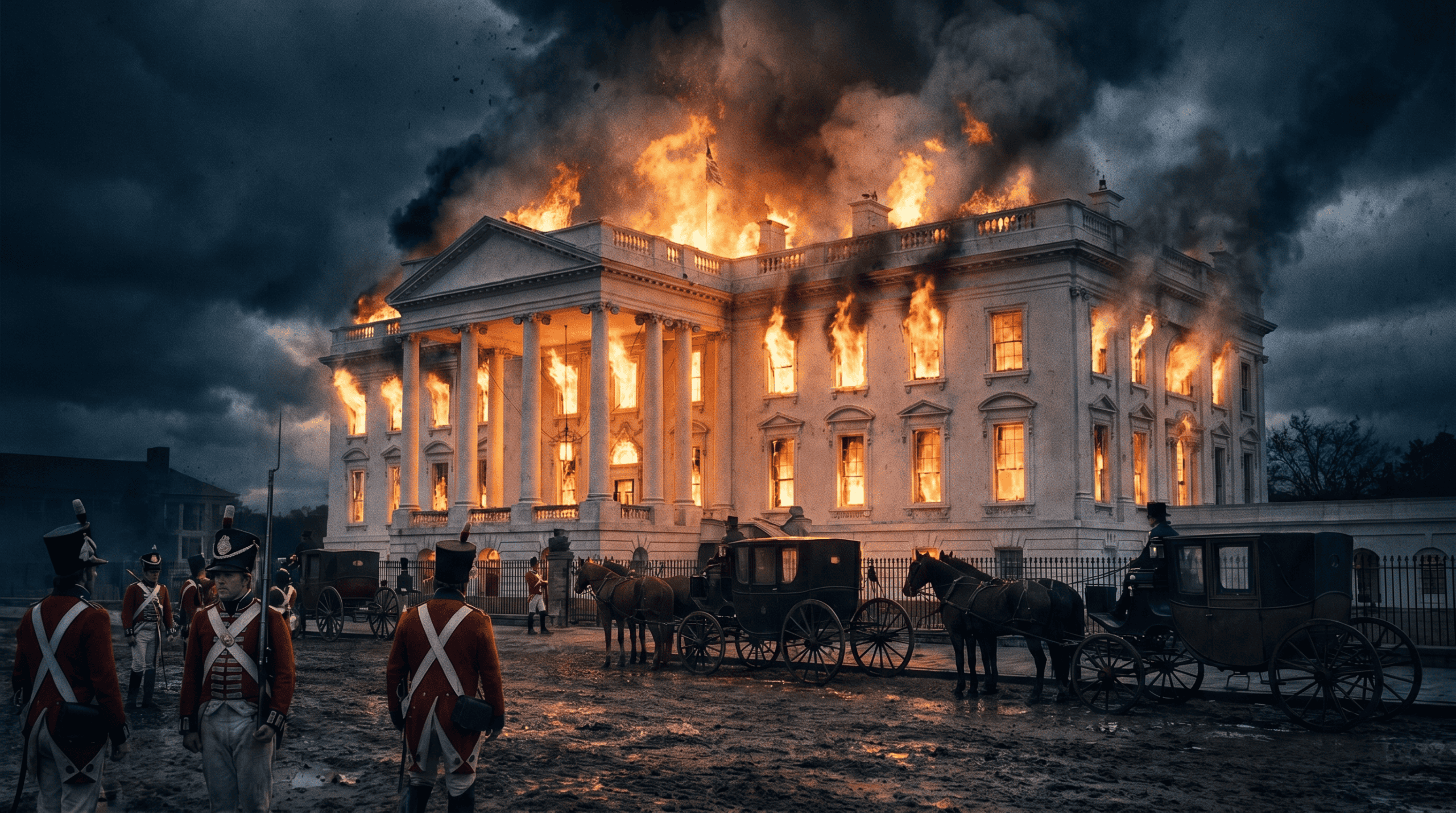 white house on fire