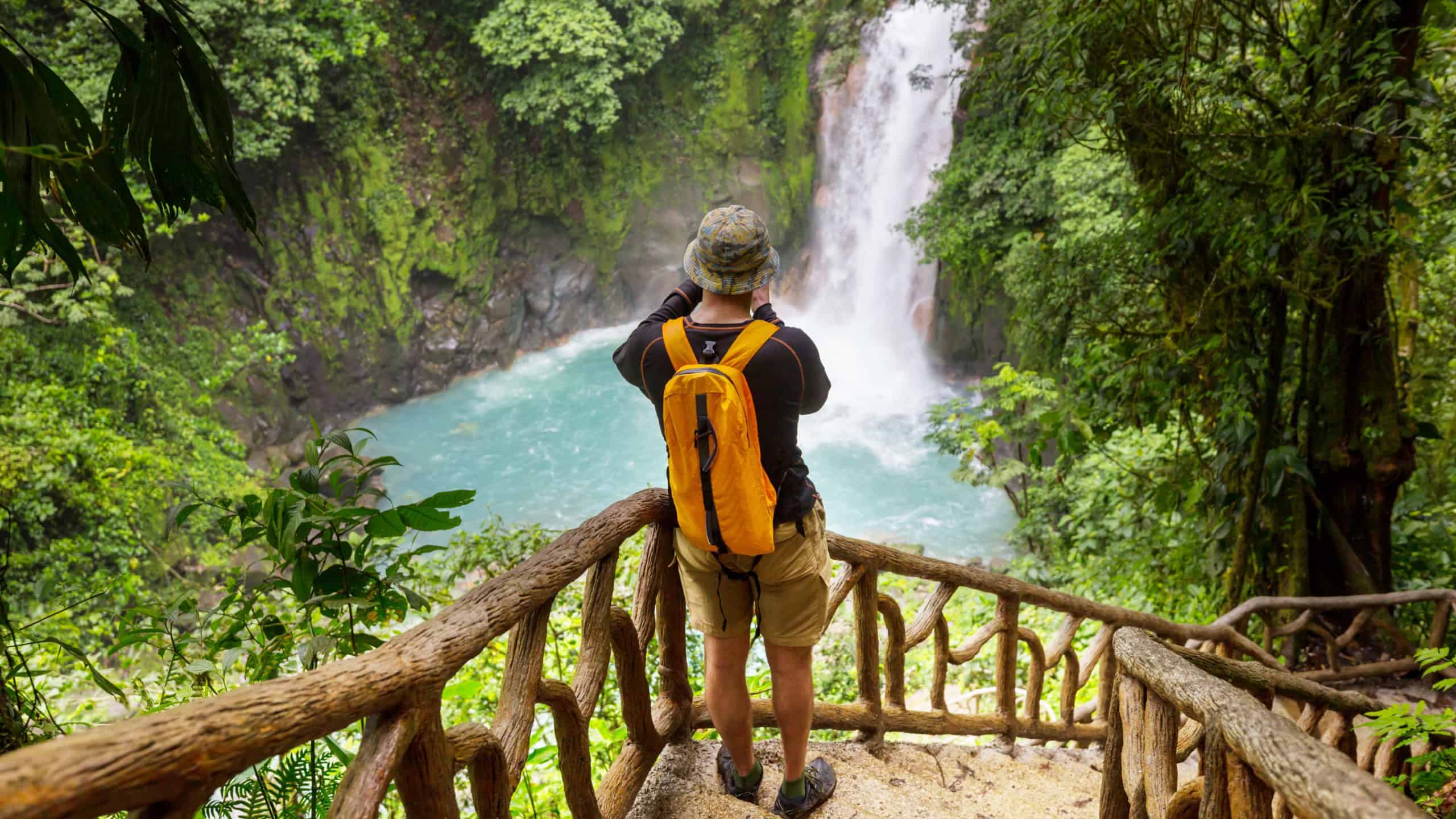 Hiking in green tropical jungle, Costa Rica, Central America