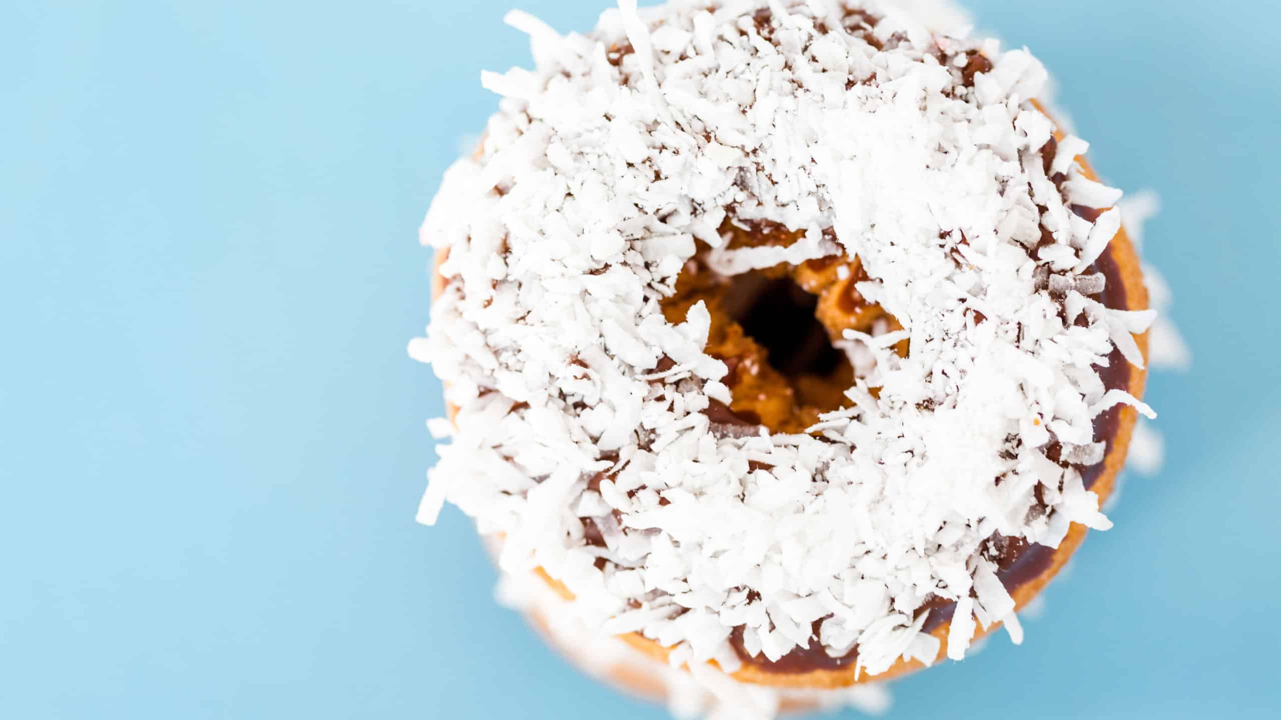 Fresh cake donuts with cocunut topping from the local bakery shop.