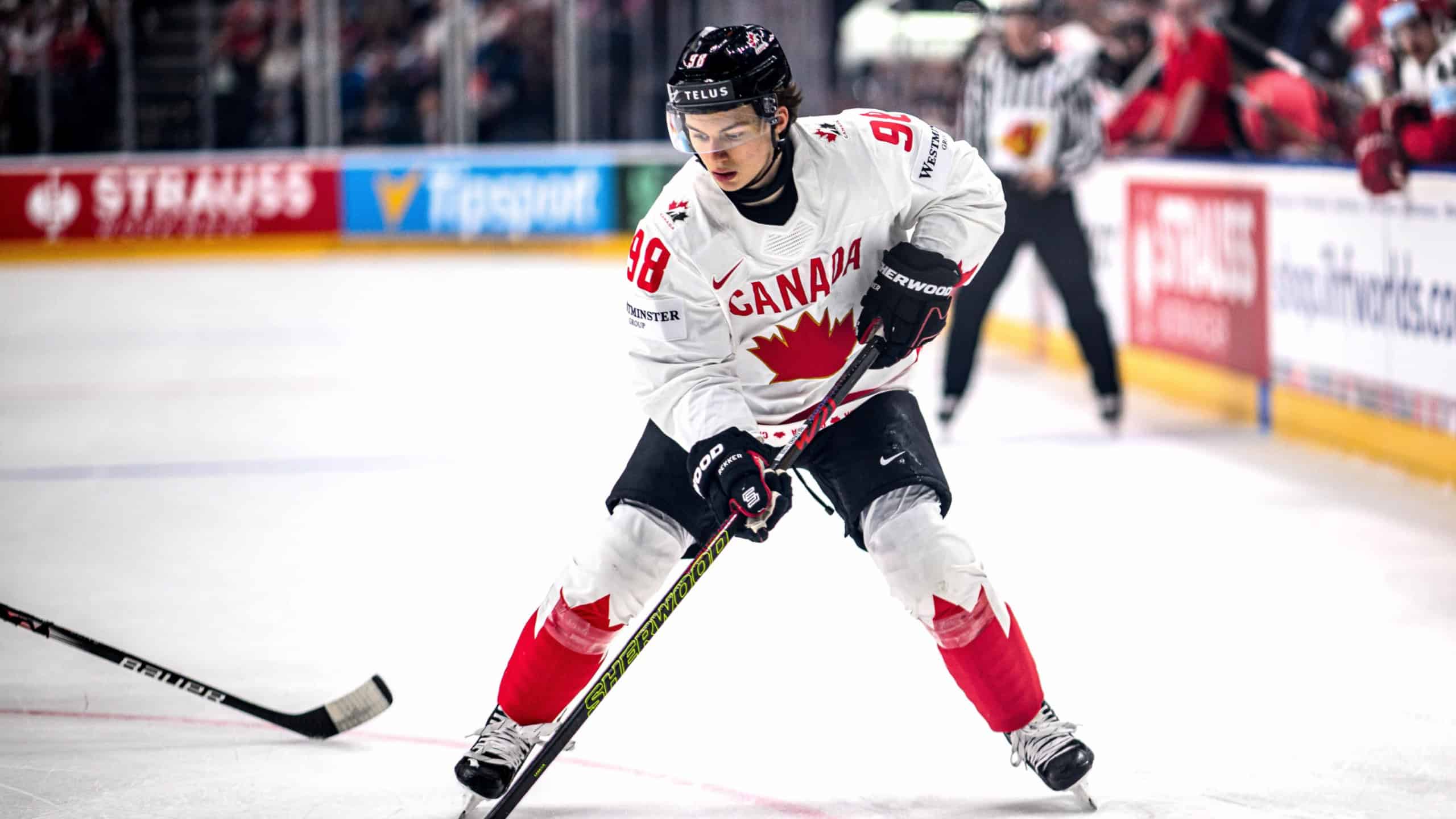 the Ice Hockey game of IIHF 2024 World Championship Denmark vs. Canada at O2 Arena