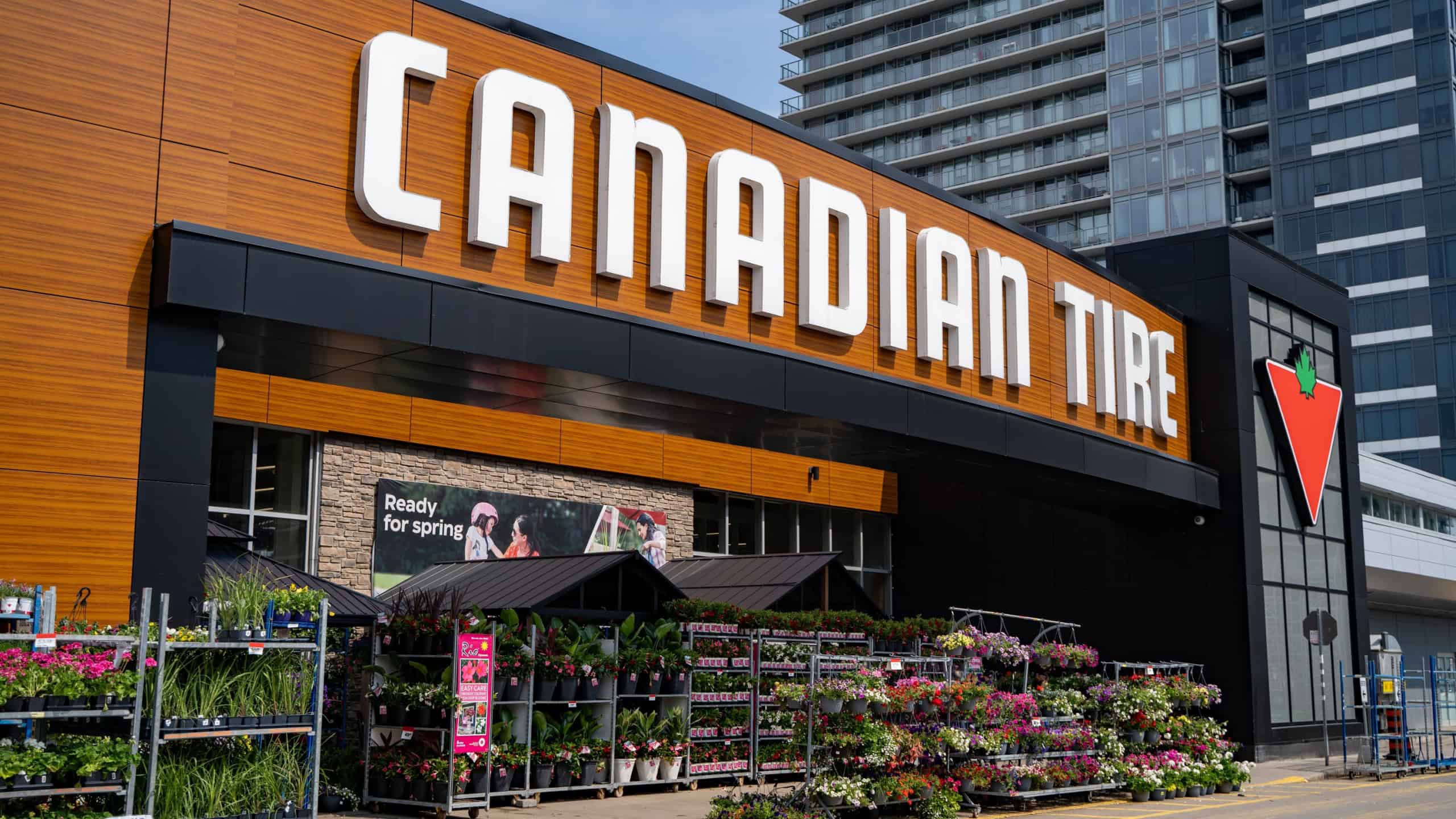 A Canadian Tire store in Toronto. Canadian Tire is a Canadian retail company. Toronto, Canada - May 14, 2024.