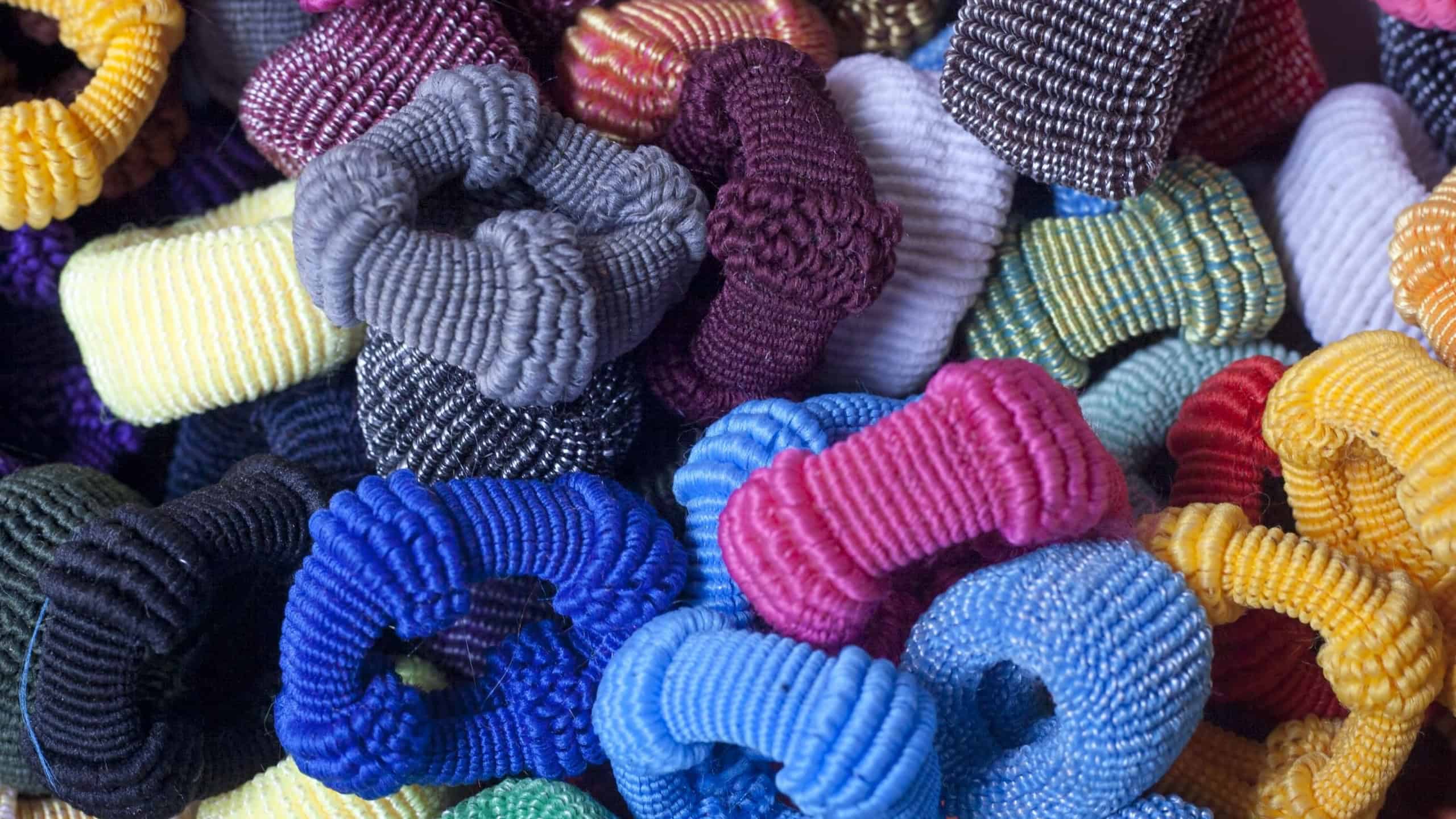 Colorful hair bands, this are used by females to tie their hairs.