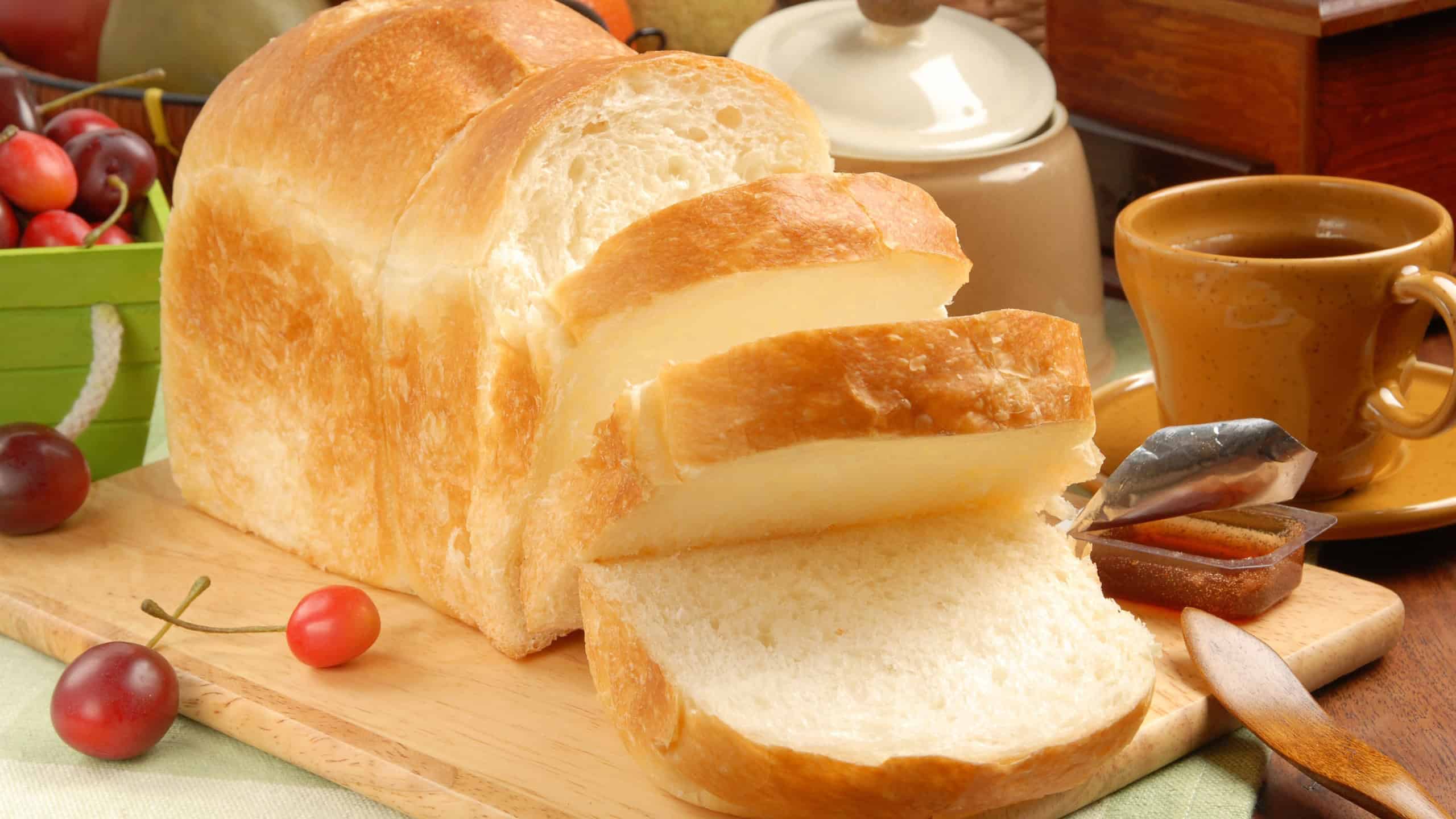 Sliced Toast Breadon on a Cutting Board