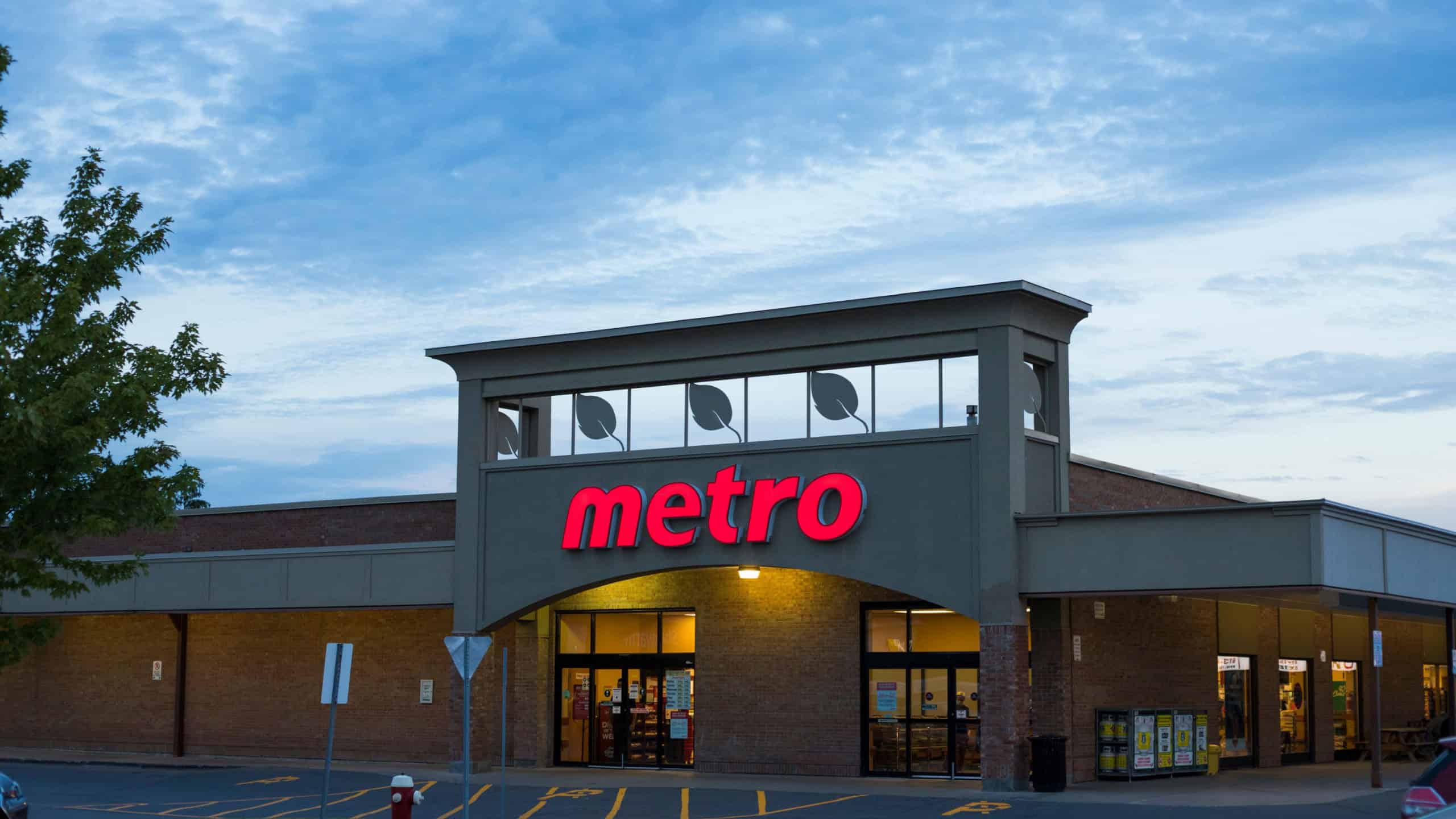 Ottawa, Canada - July 15, 2020 Metro superstore in the evening