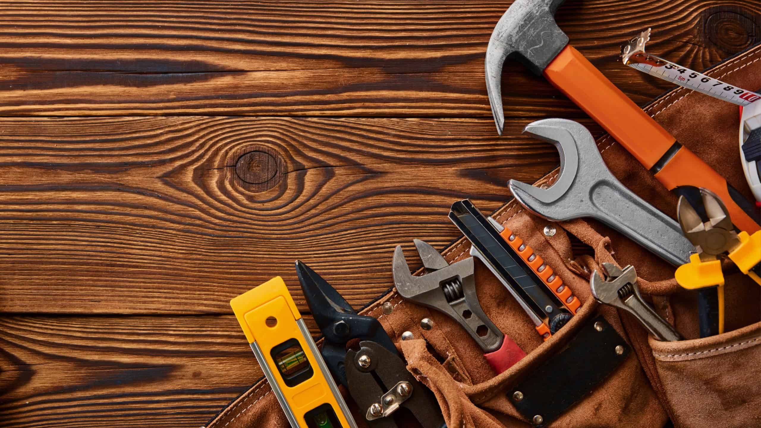 Professional workshop tools, macro view,