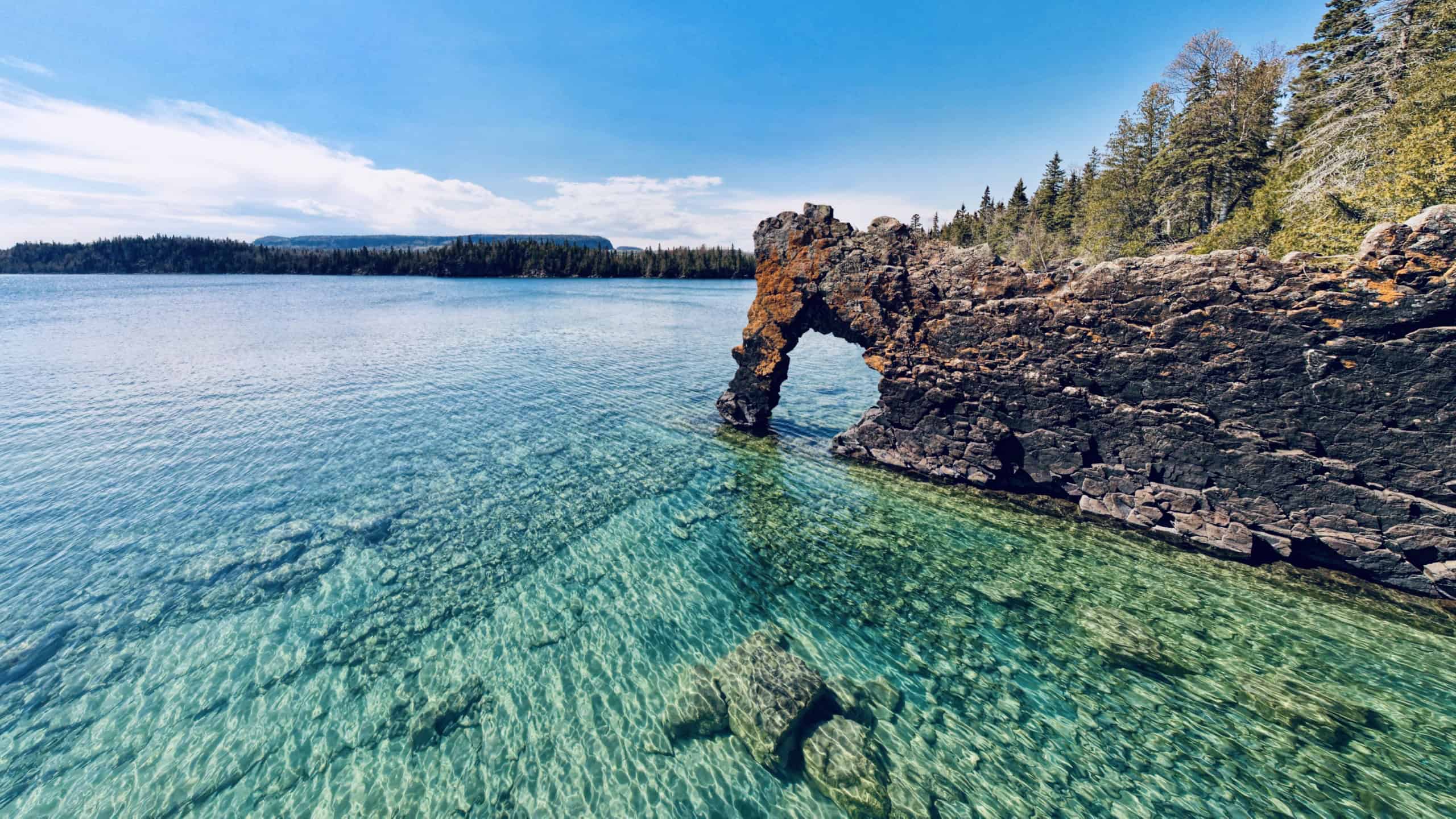 A rock formation called the Sea Lion, Sleeping Giant Provincial Park near Thunder Bay Ontario on Lake Superior