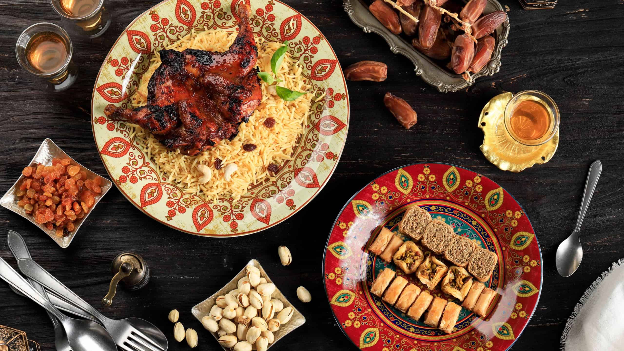 Some traditional javanese dishes on a wooden table