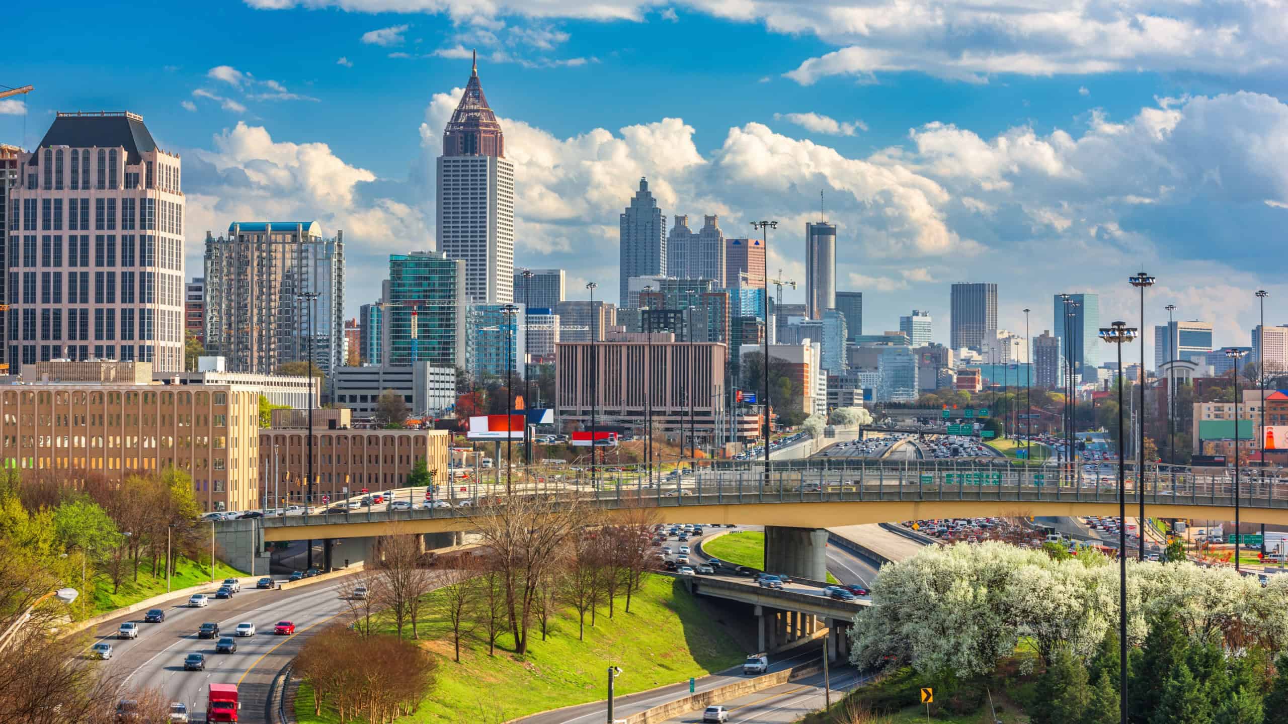 Atlanta, Georgia, USA downtown skyline on a spring day.