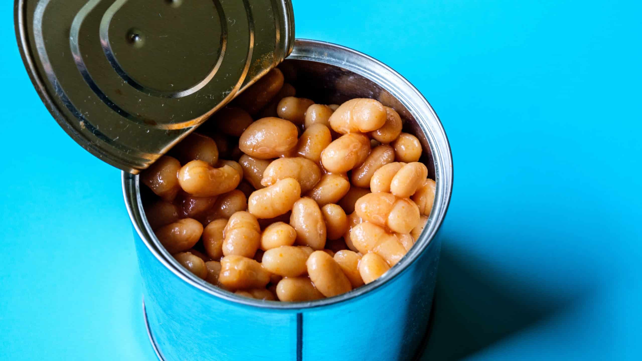 Tin Or Can Of Popular Baked Beans Food Staple