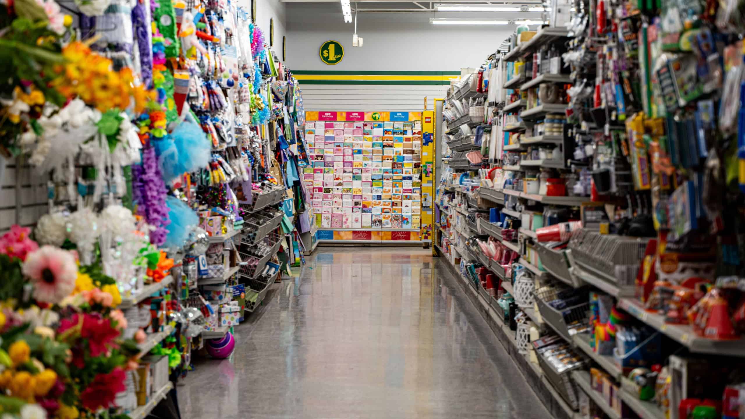 View of Dollarama store interior. Windsor, Canada - September 11, 2025.