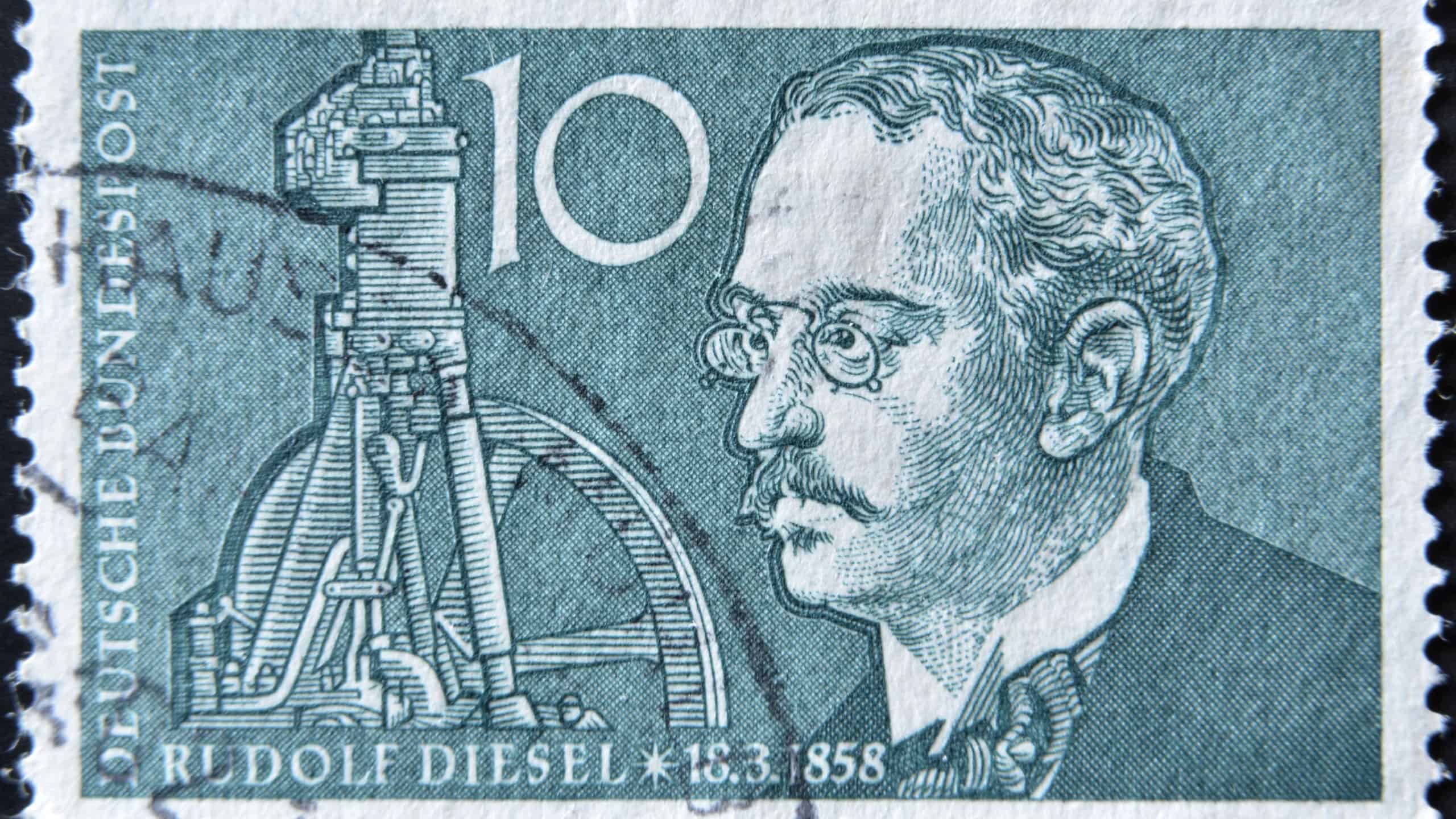 GERMANY - CIRCA 1958: A stamp printed in Germany shows Rudolf Diesel, circa 1958