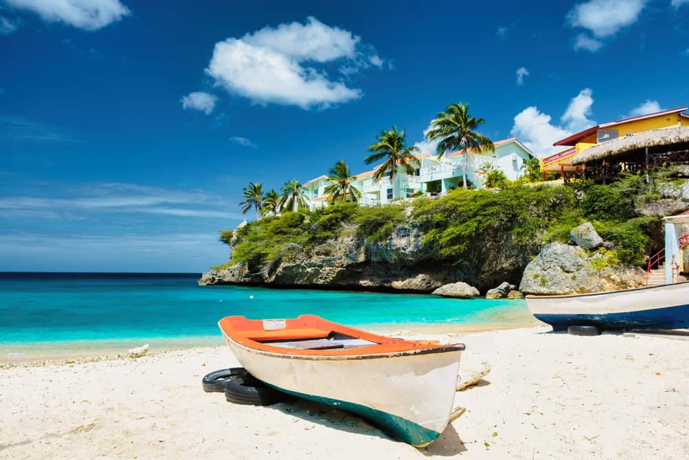 Playa Lagun Beach Cliff Curacao, Lagun Beach Curacao a small island in the Caribbean. white tropical beach in Curacao