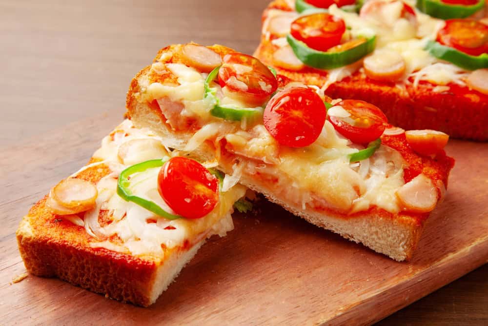 Pizza toast is a popular Japanese café-style dish